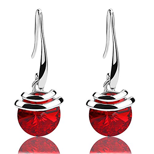 Mondaynoon Valentine's Day Gift Magic Love Bean Women's Swarovski Element Crystal French Wire Dangle Earrings