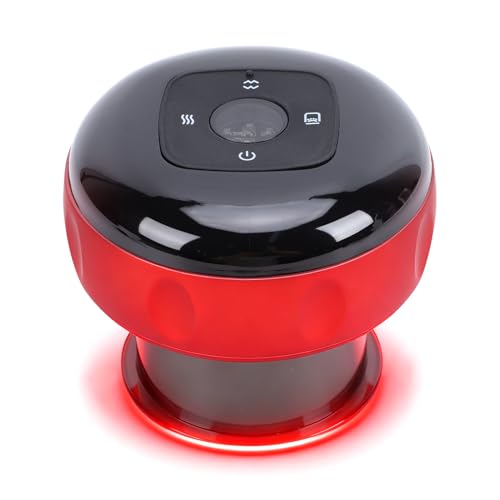 Becommend 5-in-1 Smart Dynamic Cupping Therapy Set with 12-Level Heat & Suction, Cupping Kit for Massage Therapy, Electric Cupping Device with Red Light for Back Pain, Knots, Soreness Relief (Red)