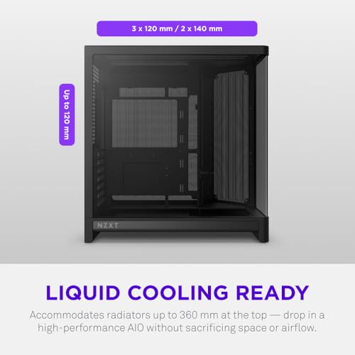 Image of NZXT H6 - Compact Dual-Chamber ATX PC Case - Black