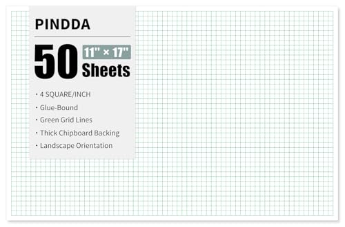 Engineering Graph Paper Pads, 11"x17 "Grid Paper, 4x4 Graph Ruled