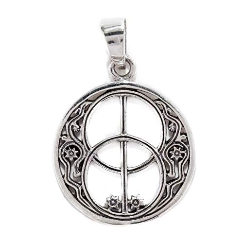 Windalf Britischer Schmuck-Anhänger AVALON Ø 2.2 cm Glücks & Wunsch Amulett Chalice Wells 925 Sterlingsilber