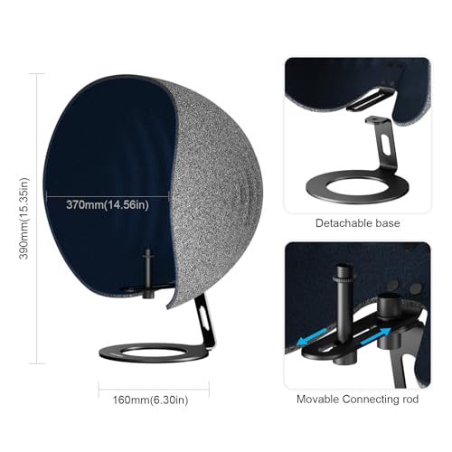Microphone Isolation Shield,Aokeo Professional Recording Studio Equipment,360° Music Studio Mic Shield,Suitable for of Blue Yeti, Snowball iCE, HyperX QuadCast, SoloCast,Etc Recording Microphones by Aokeo - Image 6