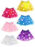Zhanmai 6 Pcs LED Light up Tutus Multicolor Tutu Skirts Fluffy Ballet Tutu Skirt Fairy LED Tutu for Little Girls Dress Party Costume, 2-8 Years Girls