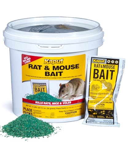 Kaput Rat & Mouse Bait- Effective Warfarin Formula for Rodent Control - Low Toxicity Rat Bait, Safe...