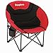 KingCamp Foldable Saucer Moon Lounge Chair with Cupholder Storage Pocket for Indoor Home or Outdoor Camping and Tailgating Use, Black/Red