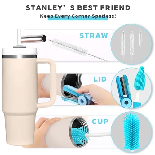 Image of Sosmar 6 Pack Water Bottle Cleaner, Stanley Cup Cleaner Brush Kit with Long Silicone Bottle Brush, 3 Size Straw Cleaner Brush, 4 in 1 Bottle Gap Cleaner Tumbler, Sports Water Bottle