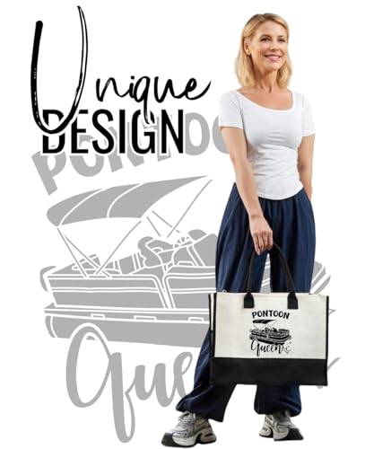Bolso Tote de Lona con Cremallera para Mujer miniatura 2