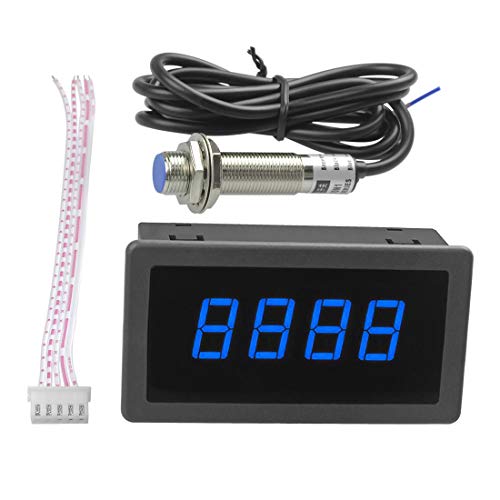 4 Digit Tachometer RPM Speed Meter with Red Green Blue LED Hall Switch Proximity Switch Sensor Guage