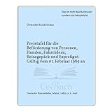  Preistafel für die Beförderung von Personen, Hunden, Fahrrädern, Reisegepäck und Expreßgut. Gültig vom 01. Februar 1989 an