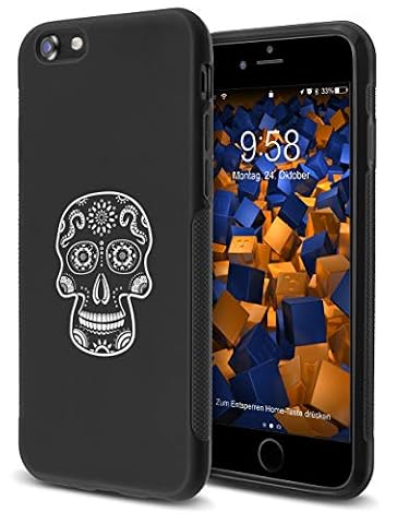 mumbi Etui kompatybilne z iPhone SE 2 2020/7 / 8, etui na telefon komórkowy, etui podwójne, z motywem Calavera białe, czarne