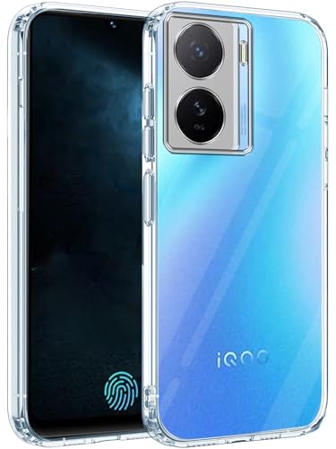 Image of Jkobi Back Cover for iQOO Z7 5G (Silicone Clear Shockproof Case with Camera Protection and Dust Plugs | Transparent)