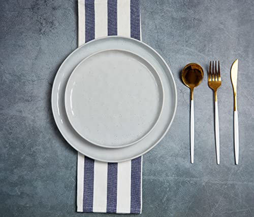 Famiware 6 Pieces Dinner Plates, 10.25 Inch Plate Set, Scratch Resistant, Stoneware Dinnerware, Kitchen Modern Rustic Serving Dishes, Light Gray #TOP5