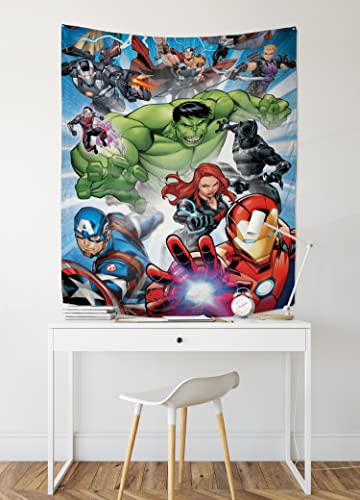 Jay Franco Marvel Avengers Assemble Tapestry – 50 X 60 Inch Wall Hanging – Kids Room Décor (Official Marvel Product) #TOP3