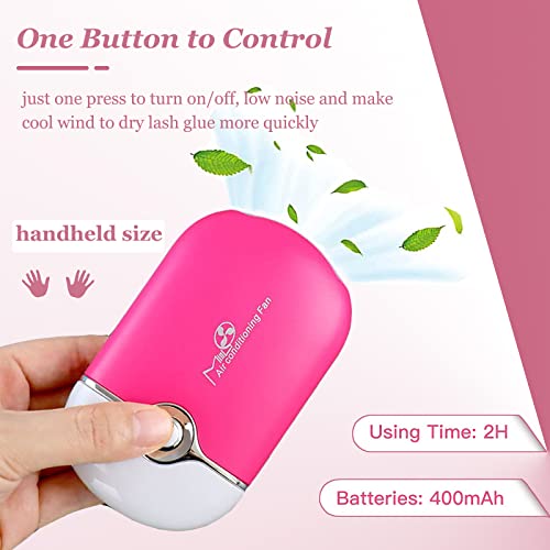 Aremod Eyelash Extensions Fan Lash Fan Dryer Usb Rechargeable Air Condition Cooling Blower Mini Makeup Fan Hand Held Fan For Lash Extensions (Rose) #TOP4