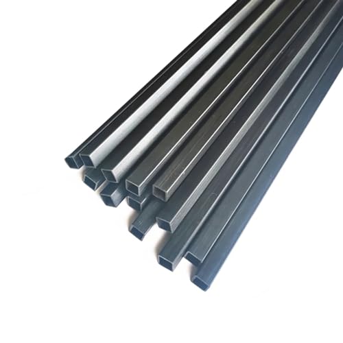 6PCS Carbon Fiber Square Tube 3x2 4x2 4x3 5x2 5x3 5x4 6x2 6x3 6x5mm Hollow Rod Outer Square Inner Square Length 500mm 3K Carbon Fiber Square(6PCS 4X4X2X2MM)
