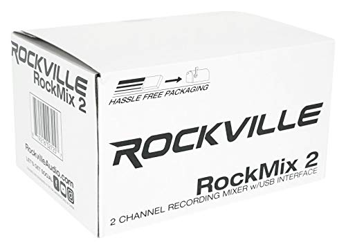 Rockville Rockmix 2 Channel Mic/Instrument Pro Recording Mixer+Usb Interface/Eq #TOP6