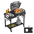 MOASKER Portable Outdoor Grill Stand for Ninja Woodfire OG900 OG800 OG700 Grill Cart, for Blackstone Electric Griddle Stand, Folding Grill Table for Ninja Woodfire 8-in-1 OO101 Pizza Oven with Wheels
