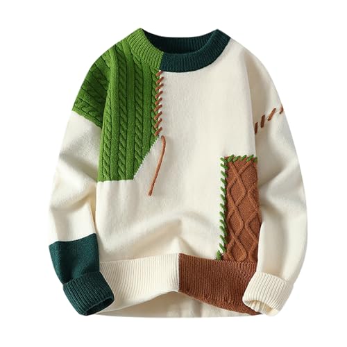Maglione Uomo Girocollo, Maglione Lavorato a Maglia Maglione Uomo Invernali