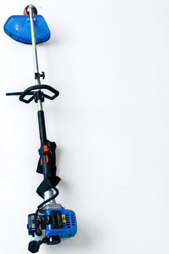 52cc Gas Powered Weed Wacker, 3 in 1 Gas Weed Eater with String Trimmer, 3 Teeth Brush Cutter & 40 Teeth Brush Blade, Shoulder Strap and Anti-Vibration Handle for 17" Cutting Path Lawn Care- Orange