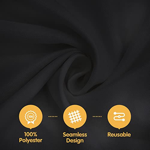 6 Pack Black Tablecloths For 6 Foot Rectangle Tables 60 X 102 Inch - 6Ft Rectangular Bulk Linen Polyester Fabric Washable Long Table Clothes For Wedding Reception Banquet Party Buffet Restaurant #TOP1