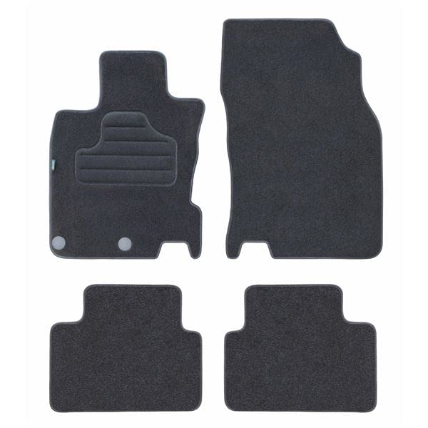 4 Tapis sur Mesure Moquette Noire Compatible avec Nissan Qashqai II - Feu Vert