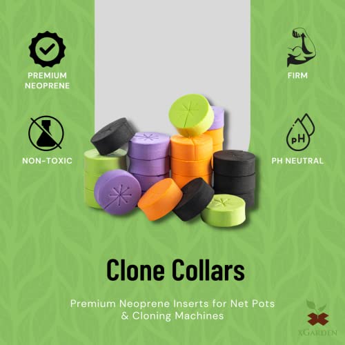 xGarden Neoprene Clone Collars - 120 Pack Cloning Collars, 3" Inch, Multi-Color - DIY Foam Cloner Inserts for Net Pots, Hydroponics, Aeroponics