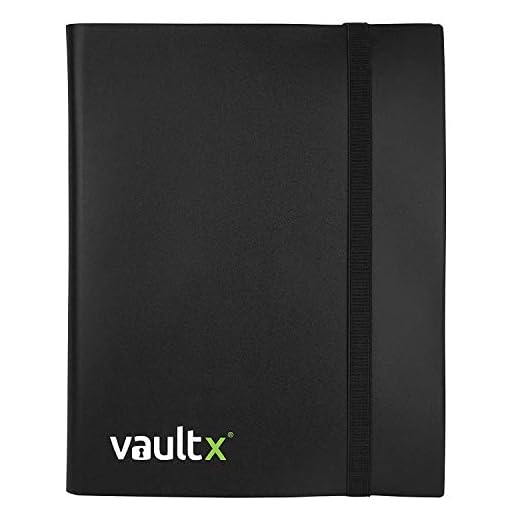 Vault X ® Pärm – 9 fickors samlarkort albummapp – 360 sidofickor laddad fickpärm för TCG (svart)