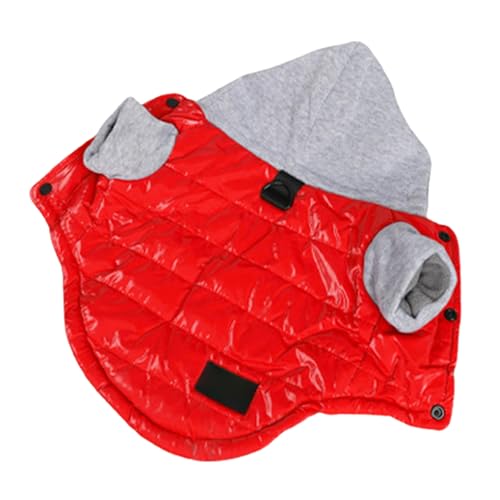 Winter Hooded Fleece Coat Windproof Jacket Cold Weather Costume For Small Medium Puppy Dogs And Cats (A, One Size)