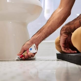 GE Advanced Silicone Kitchen & Bath Sealant White, 2.8 fl oz, Tube 12-Pack