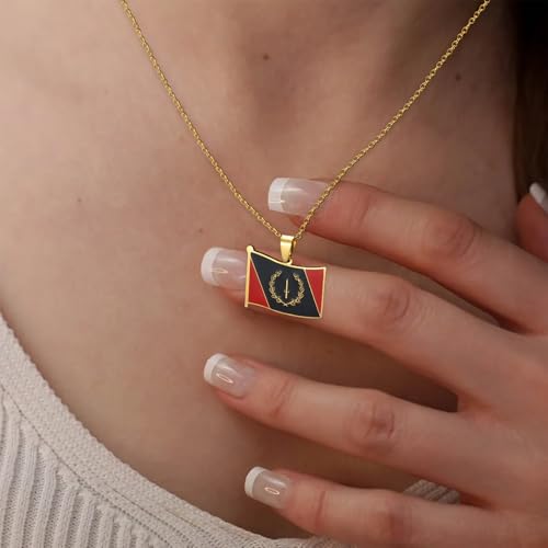 African American Flag Pendant Necklaces for Women Men - Black American Heritage Flag Necklace - African America Jewelrys3