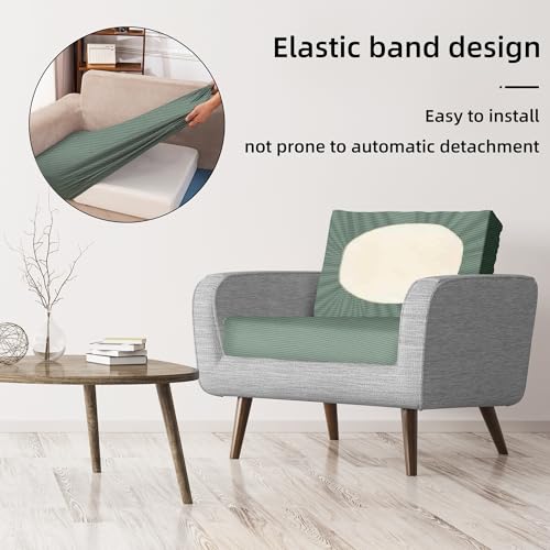 Image of BIETYONE 8Pcs Stretch Patio Cushion Covers,Outdoor Couch Covers Replacement,Outdoor Couch & Sofa Slipcovers,for Patio Furniture Cushion Covers,Washable Reusable Furniture Protector (Cyan,Cover Only)