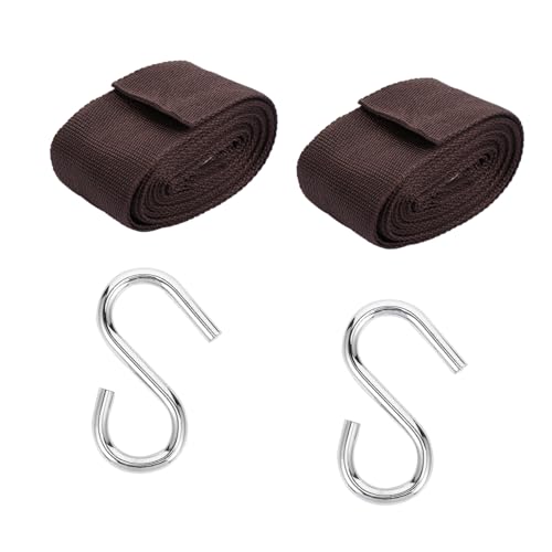 Sosoport 4pcs Hammock Rope Portable Tree Swing Straps Swing Hanging Straps Tree Swing Rope Tree Hammock Kit Hammock Suspension Straps Swings Tree Hanging Straps Alloy Swing Chair Outdoor