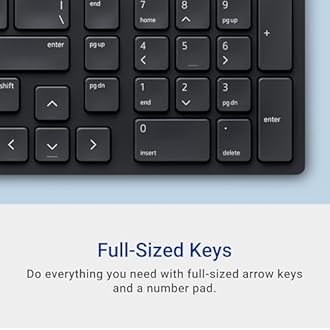 Dell KB555 Silent Keyboard and Mouse - 18 Programmable Shortcut Keys, Copilot Key, Secure Dual-Mode connectivity, Adjustable DPI, Ambidextrous, Low Battery LED Indicator, 3-Year Warranty - Black