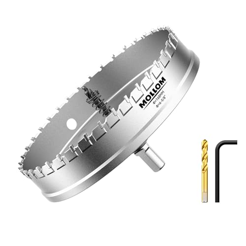 Mollom 6-5/8" (168mm) Heavy Duty Carbide Hole Saw with 2 Pilot Bits
