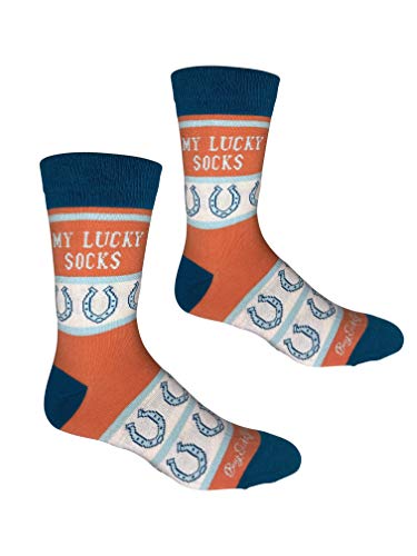 Derby My Lucky Socks Kentucky Men's Socks | Derby Gift for Men Funny Novelty Fashion Dress Socks | Unique Gifts for Derby Horse Racing Lovers