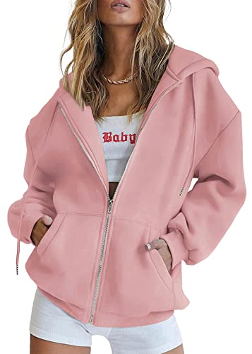 Image of PRETTYGARDEN Women's Fall Zip Up Hoodies Sweatshirts