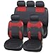 Produktbild Upgrade4cars Auto-Sitzbezüge Leder-Optik Rot | Universal Auto-Sitzschoner Set für Sommer & Winter | Kunstleder Auto-Schonbezüge für die Vordersitze & Rückbank