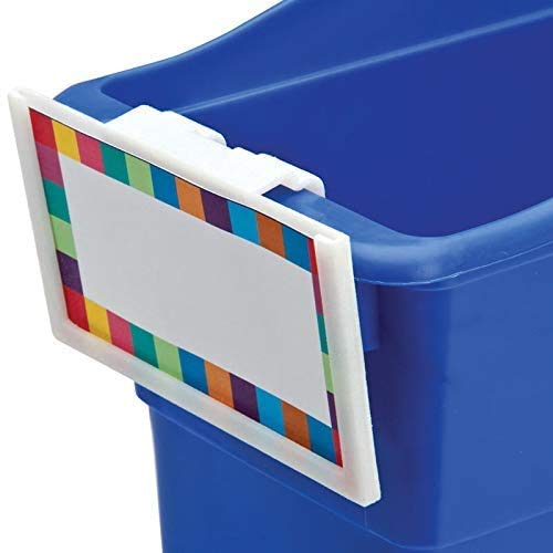 Really Good Stuff Clip-On Label Holders with Labels – Easily Attaches to Bins and Baskets – Keep Classroom Materials Organized and Clearly Labeled – Durable, Reusable (Set of 12) - Thumbnail 2