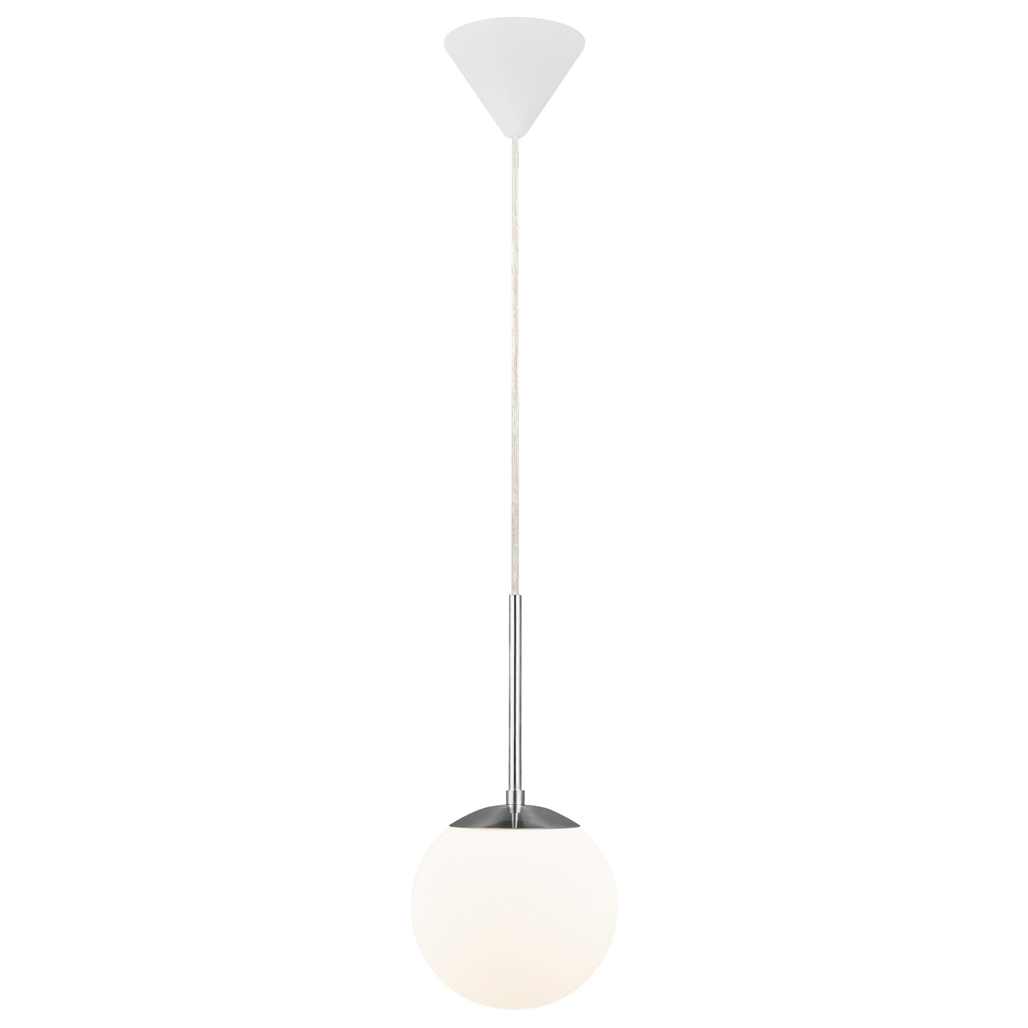 B&Q -  Cafe Glass Pendant Light Hand Blown Glass White,mains 15Cm