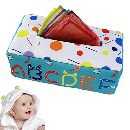 adgfd Caja mágica de pañuelos de Juguete para bebé,Caja de pañuelos mágicos Montessori para bebé | Stem Toys Magic Tissue Box Baby Toy, Toddler Sensory Toys Tissue Box Toy para niños, bebés, recién Cover