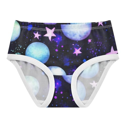 Watercolor Planets Toddler Underwear Custom 2t Cotton Panties Little Girl Fun Print Kids Briefs Undies