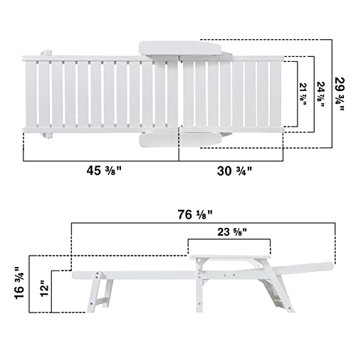 Acuel Chaise Lounge, Poly Lumber, Outdoor Lounge Chair With Adjustable Backrest, Sturdy Weather Resistant Waterproof Fade Proof, For Poolside Patio Garden(White, 4 Pcs) #TOP2
