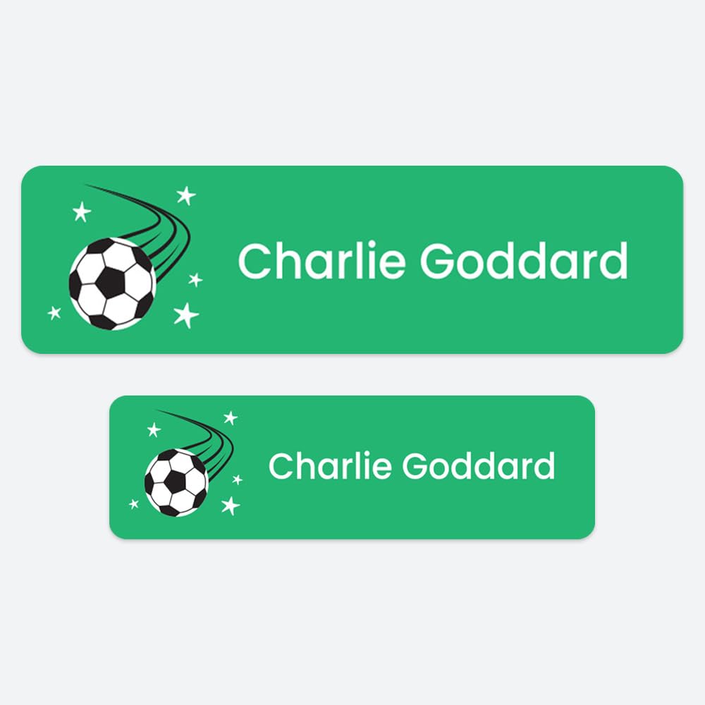 50 x No Iron Medium Personalised Stick On Waterproof Washable Name Labels Great for Clothes, School Uniform, Equipment, Shoes and Much More. School, Nursery, Day Care, Hospital - Football Crazy โ image 1