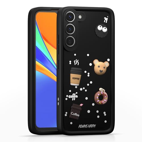 Image of Pikkme Back Cover for Samsung Galaxy S23 5G | 3D Cartoon Silicone Case Cute & Fun Full Protective Bumper Cover (Black)