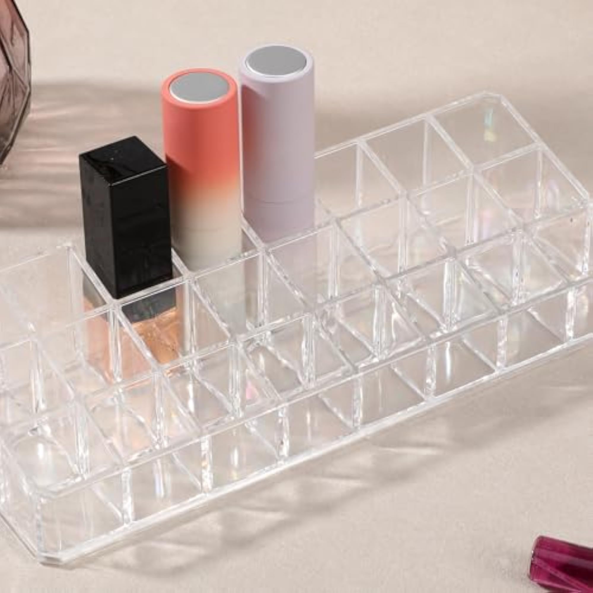 3-Pack Acrylic Lipstick Organizer, 72 Slot