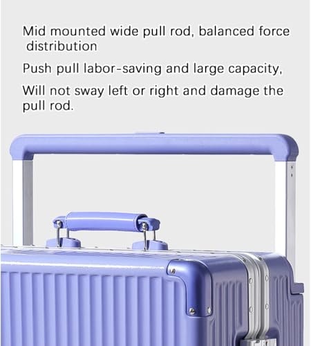 20 inch Cabin Suitcase Aluminum Frame Suitcase Cabin Luggage Silent Spinner Wheel Wide Trolley Suitcase Trolley Suitcase Men,Purple,XL2