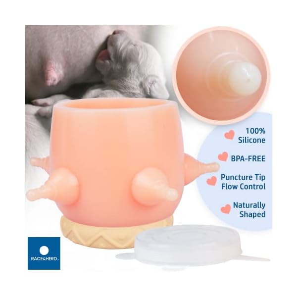 Puppy-Feeders-for-Multiple-Puppies-5-Teats-Puppy-Bottles-for-Nursing-Puppy-Milk-Feeder-Puppy-Nipple-Feeder-Puppy-Feeding-Station-17-fl-oz-Silicone-Puppy-Feeder-with-Nipples-Dog-Nursing-Supplies 5 Teats Puppy Bottles for Nursing