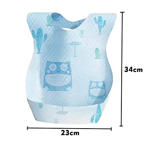 Image of THE LITTLE LOOKERS Disposable Bibs /Use & Throw Baby Bibs /Apron for Feeding /Burp /Drool for Newborns /Infants /Toddlers (Multi -Pack of 40)