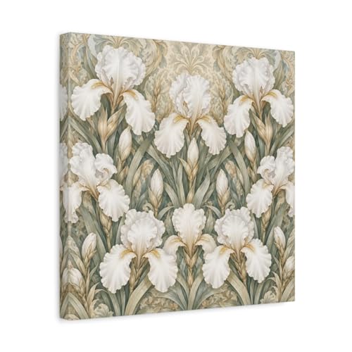 Toile iris blanc pour illuminer un salon sombre Art Nouveau