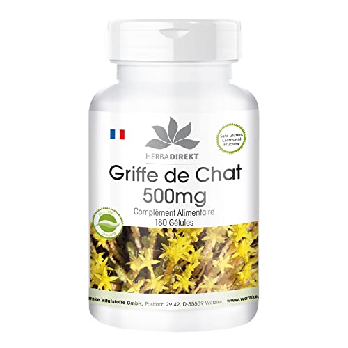 Liane du Prérou 500 mg - 180 gélules - Uña De Gato - Griffes de chat | Herba Direkt - Qualité des pharmacies allemandes